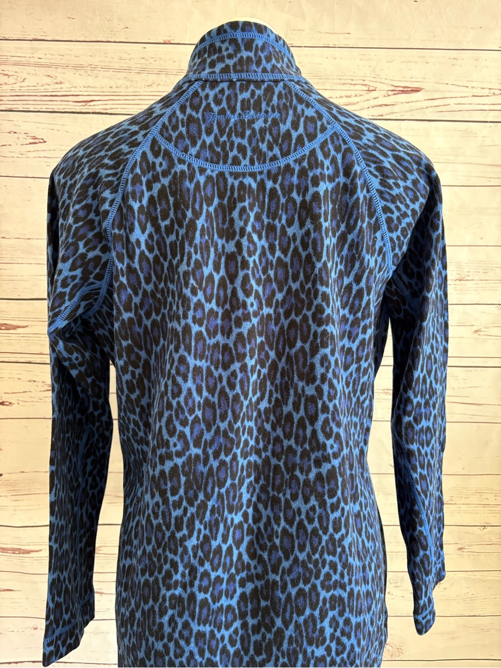 Tommy Bahama Aruba Cat's Meow Full Zip Jacket Blue Black Leopard Print Large NWT - Picture 9 of 11